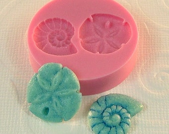 Tiny Seashells Mold Sand Dollar Nautilus Shell Flexible Silicone Mold Mould Resin Polymer Clay Jewlery Mold (277)