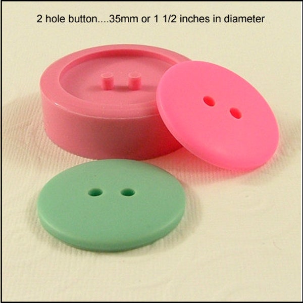 Big Large Button Flexible Silicone Mold/Mould (35mm) for Crafts, Jewelry, Scrapbooking, Sewing (resin, paper,  pmc, polymer clay) (234)