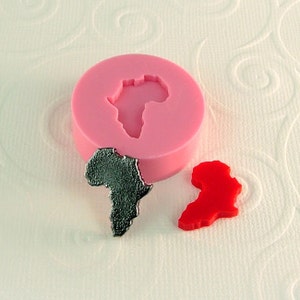 TINY African Continent Flexible Silicone Mini Mold/Mould (3/4 inch) for Crafts, Jewelry, Scrapbooking, (resin, pmc, polymer clay) (265)
