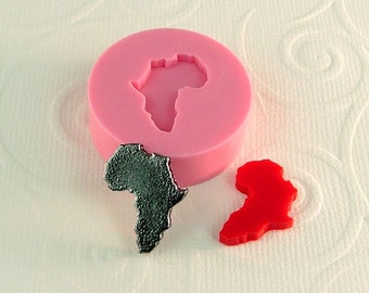 TINY African Continent Flexible Silicone Mini Mold/Mould (3/4 inch) for Crafts, Jewelry, Scrapbooking, (resin, pmc, polymer clay) (265)