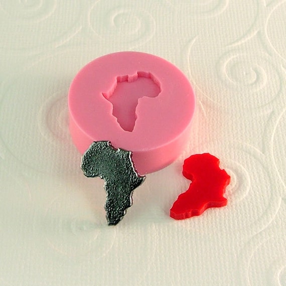 TINY African Continent Flexible Silicone Mini Mold/mould 3/4 Inch for  Crafts, Jewelry, Scrapbooking, resin, Pmc, Polymer Clay 265 