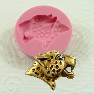 Leopard Head Flexible  Mold/Mould (30mm) for Resin Polymer Clay Wax Fondant Chocolate  (162)