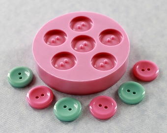 Button Silicone Mold/Mould (3/4 inch) for Crafts, Jewelry, Scrapbooking, (chocolate, fondant, candy,  resin, pmc, polymer clay) (231)