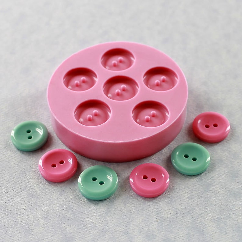 Button Silicone Mold/Mould 3/4 inch for Crafts, Jewelry, Scrapbooking, chocolate, fondant, candy, resin, pmc, polymer clay 231 image 1