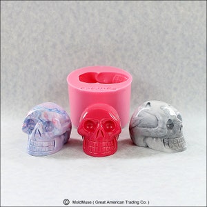 Large Silicone Skull Mold 3D  Mould Crystal Skull for soap, resin, chocolate, polymer clay, wax (367)