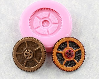 Steampunk Gear Mold Mould Polymer Clay Resin Wax Jewelry Mold PMC (309)