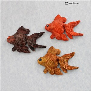 Goldfish Silicone Mold Fondant, Resin, Polymer Clay, Wax, Sugar Craft 355 image 2