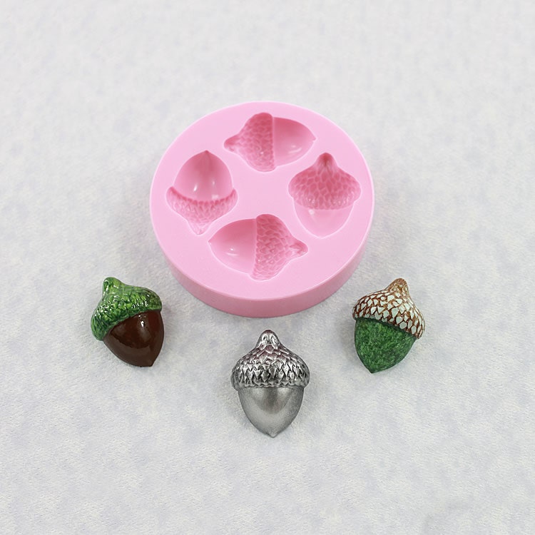 Acorn Mold Multi Cavity Silicone Mold For Crafts, Jewelry, fondant, chocolate, resin, pmc, polymer clay. (329)