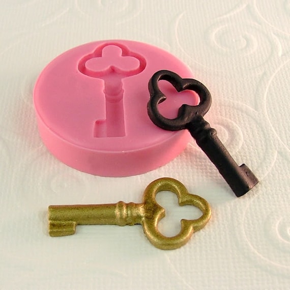 Chocolate Clay Resin Crafts Skeleton Key For Fondant Skull Key Silicone Mold