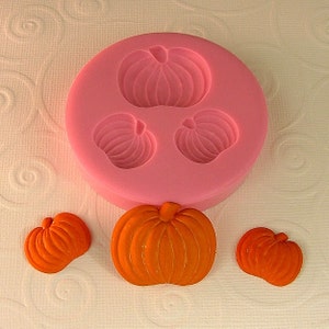 Pumpkin Mold  Flexible Silicone Mould - Crafts, Jewelry, Resin, PMC,  Scrapbooking, Polymer Clay, Push Mold (275)