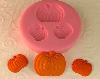 Pumpkin Mold  Flexible Silicone Mould - Crafts, Jewelry, Resin, PMC,  Scrapbooking, Polymer Clay, Push Mold (275)