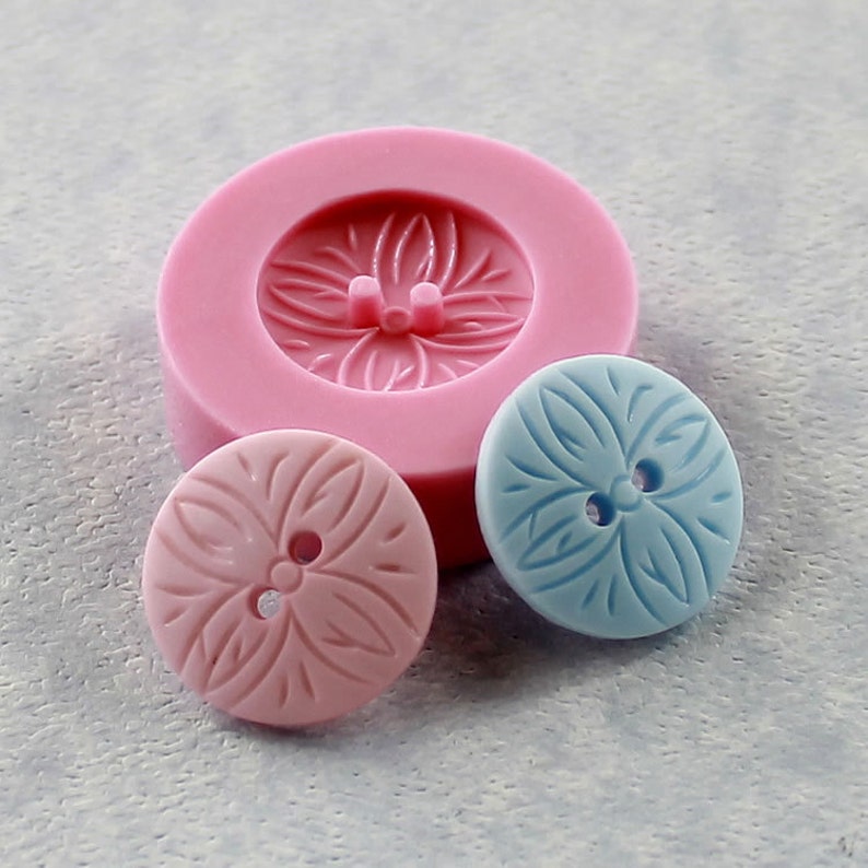Button Mold Flexible Silicone Mould Polymer Clay PMC Resin Scrapbooking ...