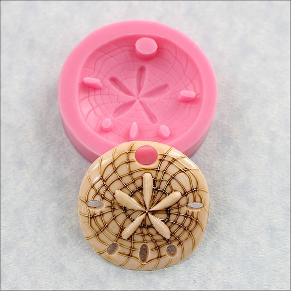 Sand Dollar Silicone Mold Mould for candy, fondant, polymer clay, resin, wax, pmc (298)