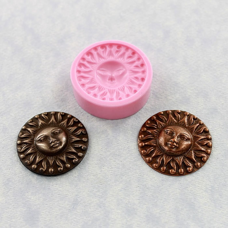 Sun Face Mold Mould Silicone Mold Resin Polymer Clay Wax Chocolate Fondant 323