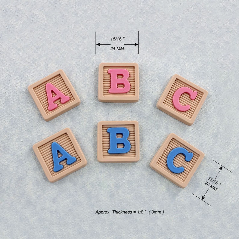 Baby Block Mold Resin Polymer Clay Candy Fondant Wax Baby Shower Cupcake Toppers 341 image 2