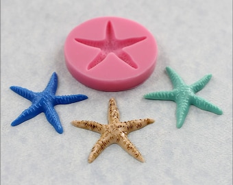 Starfish Silicone Mold for polymer clay, fondant, wax, pmc, chocolate, sugar (140)
