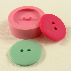 Button Mold Flexible Silicone Mold/Mould (27mm) for Crafts, Jewelry, Scrapbooking, (resin,  pmc, polymer clay) (230)