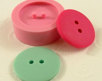 Button Mold Flexible Silicone Mold/Mould (27mm) for Crafts, Jewelry, Scrapbooking, (resin,  pmc, polymer clay) (230)