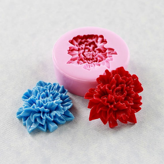 Silicone Flower Mold Mould Flexible Push Mold polymer clay, resin, pmc, jewelry, embellishment (297)