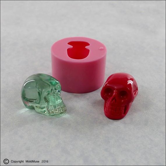 Skull Mold 3D Silicone Mould Crystal Skull for soap, resin, chocolate,  polymer clay, wax (293)