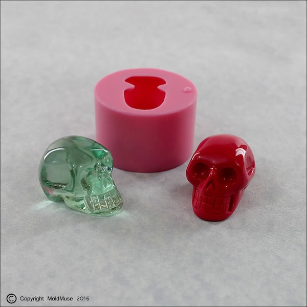 Skull Mold 3D Silicone Mould Crystal Skull for soap, resin, chocolate, polymer clay, wax (293)