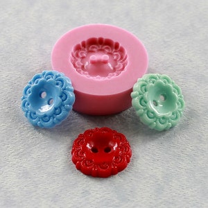 Vintage  Button Mold Flexible Silicone Mould Resin, Polymer Clay, Chocolate, Candy, Fondant  (290)