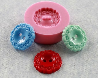 Vintage  Button Mold Flexible Silicone Mould Resin, Polymer Clay, Chocolate, Candy, Fondant  (290)