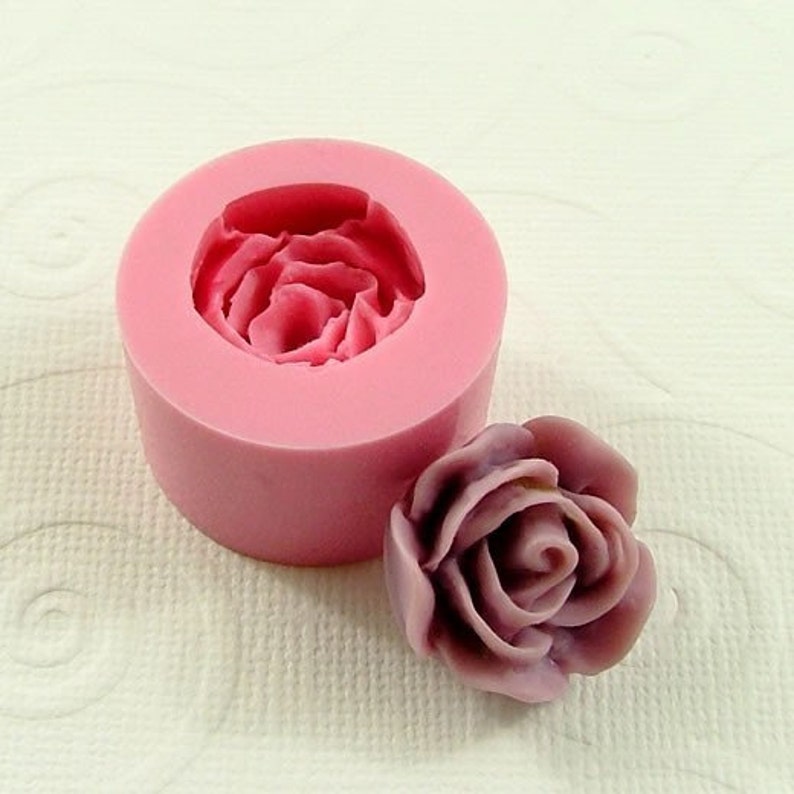 Rose Flower Flexible Mini Mold, Mould 11/16 17mm Dia. for Crafts, Jewelry, Scrapbooking resin, pmc, polymer clay 159 image 1