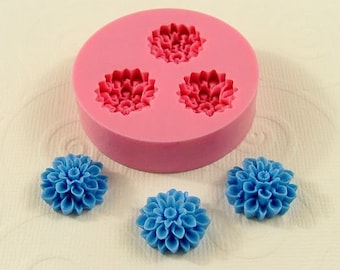 Flower Mold Chrysanthemum Mum Flexible Mould (15mm) for Mod Pod Crafts Jewelry food crafting wax  resin  pmc polymer clay UTEE Mold (204)