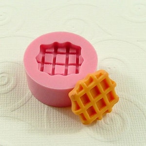 Mini Kawaii  Waffle Silicone Mold/Mould (21mm) for Crafts, Jewelry, Scrapbooking ( resin,   pmc,  Sculpey III, Fimo and Premo Clay) (154)