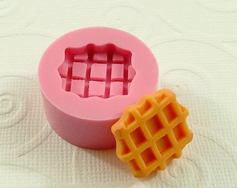 Mini Kawaii  Waffle Silicone Mold/Mould (21mm) for Crafts, Jewelry, Scrapbooking ( resin,   pmc,  Sculpey III, Fimo and Premo Clay) (154)