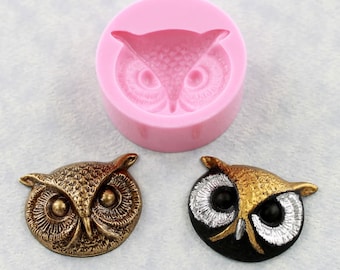 Owl Face Mold Silicone Mould Resin Polymer Clay PMC Embellishment (316)