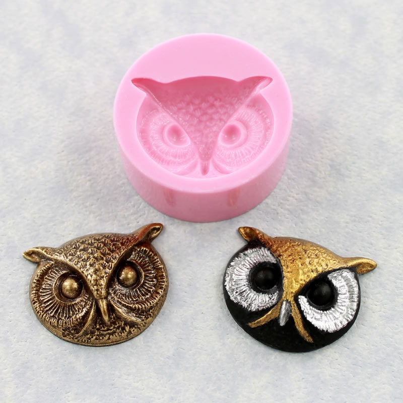 Owl Face Mold Silicone Mould Resin Polymer Clay PMC Embellishment (316)