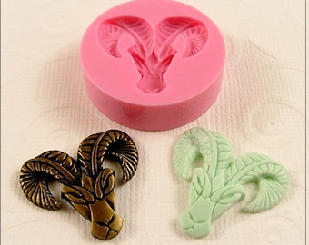 Molde flexible de silicona con forma de cabeza de carnero (22 mm) para manualidades, joyería y scrapbooking (resina, papel, PMC, epoxi, arcilla polimérica) (206)