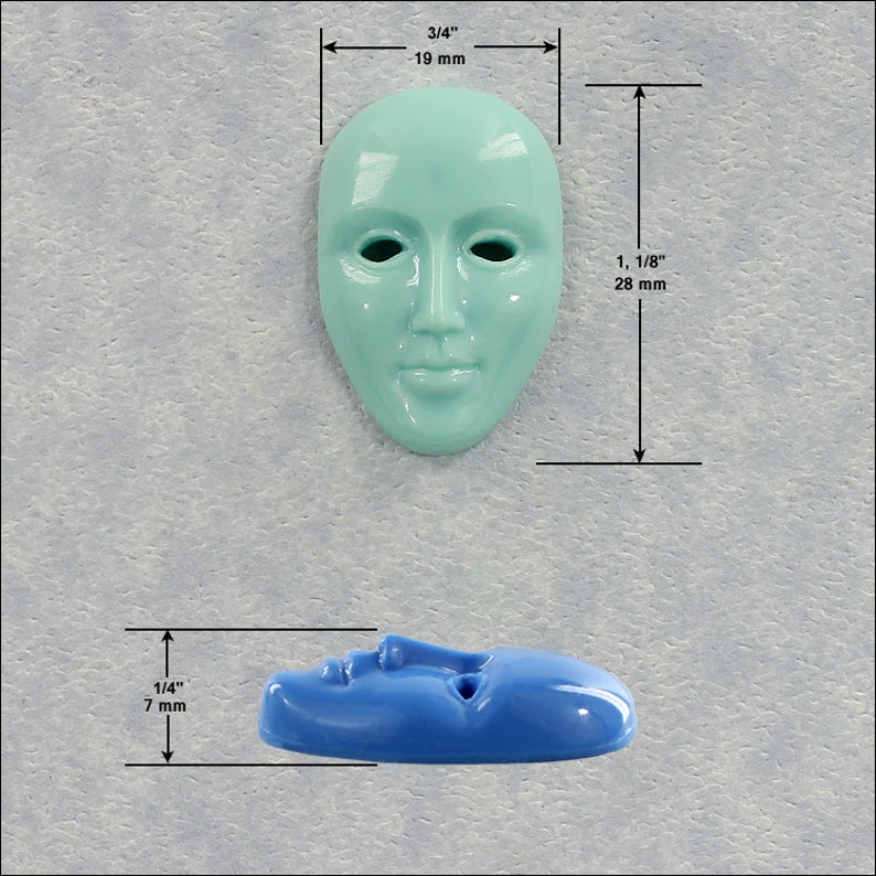 Face Mask Mold Silicone Mould Resin Polymer Clay Fondant Chocolate Wax 339 image 3