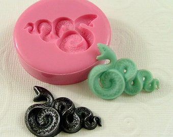 Snake Flexible Silicone Mold/Mould (23mm) for Crafts, Jewelry, Scrapbooking, (resin, pmc, polymer clay) (243)