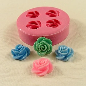 Rose Flower Mold Flexible Silicone Mold Mould  for Crafts Fondant Candy resin sculpey fimo  polymer clay (13mm) (222)