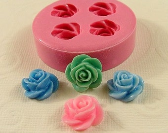 Rose Flower Mold Flexible Silicone Mold Mould  for Crafts Fondant Candy resin sculpey fimo  polymer clay (13mm) (222)