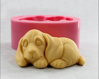 Puppy Dog Soap Mold, Chocolate Mold, Wax, Candy (504)