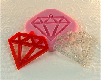 Gem Diamond Mold Flexible Silicone Mold Mould Resin Mold Pendant Jewlery Resin Utee PMC (271)