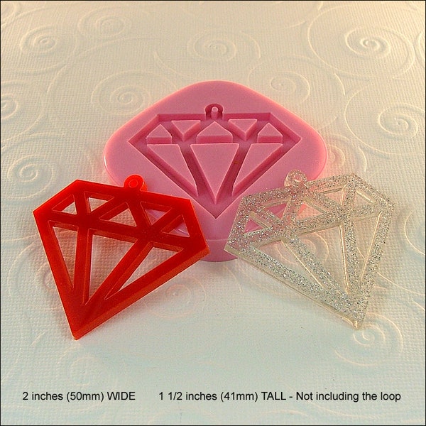 Gem Diamond Mold Flexible Silicone Mold Mould Resin Mold Pendant Jewlery Resin Utee PMC (271)