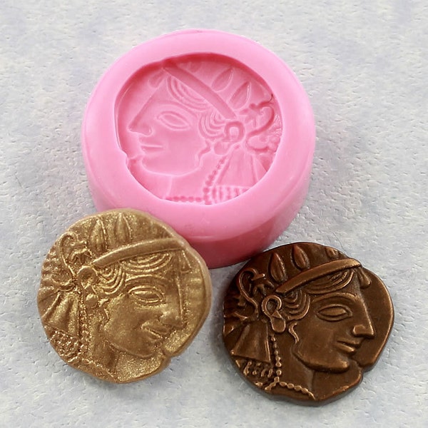 Ancient Coin Silicone Mold Roman Coin Mould Polymer Clay Resin Wax Paper PMC (310)
