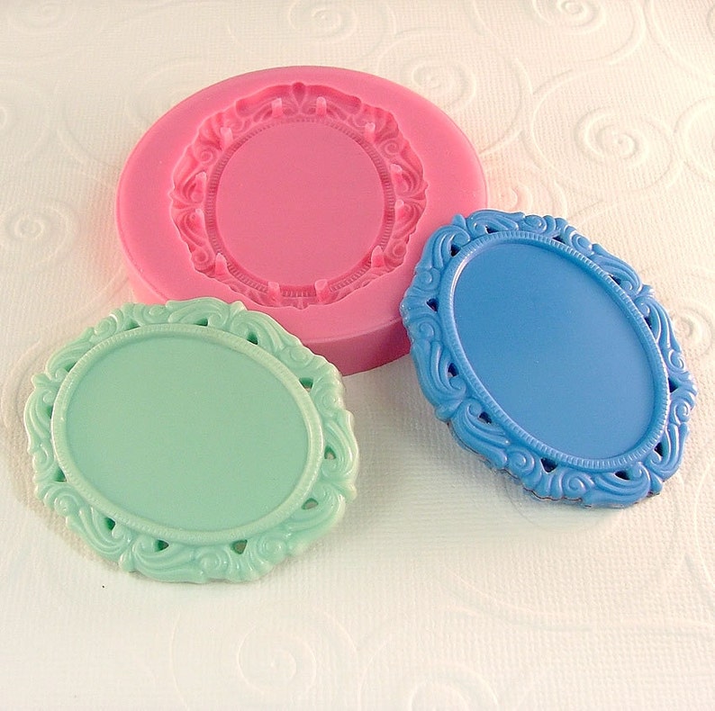 Ornate Cabochon Frame Setting Flexible Silicone Mold/mould for Etsy