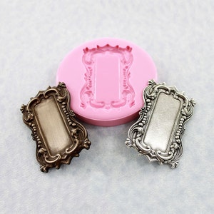 Ornate Frame Setting Mold Mould Flexible Silicone Resin Polymer Clay Chocolate Fondant 320 image 1