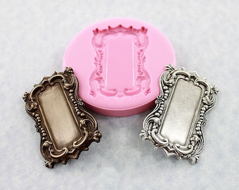 Ornate Frame Setting Mold Mould Flexible Silicone Resin Polymer Clay Chocolate Fondant (320)