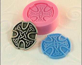 Celtic Cross Flexible Silicone Mold Mould (25mm) Fondant Resin Polymer Clay Utee PMC  (256)