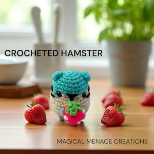 Hamster with Strawberry - Handmade Crochet