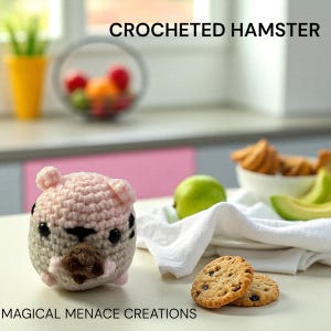Hamster with Cookie - Handmade Crochet