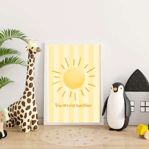 You Are My Sunshine Nursery Wall Art, Printable Baby Room Decor, Sunshine Nursery Print, Gender Neutral Digital Download for Kids Room