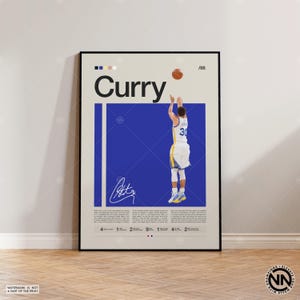 Steph Curry Poster, Golden State Warriors, NBA Poster, Sports Poster, Mid Century Modern, NBA Fans, Basketball Gift, Sports Bedroom Posters